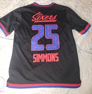 Boys 76ers SIMMONS NBA Basketball Jersey #25 Size Medium 10-12